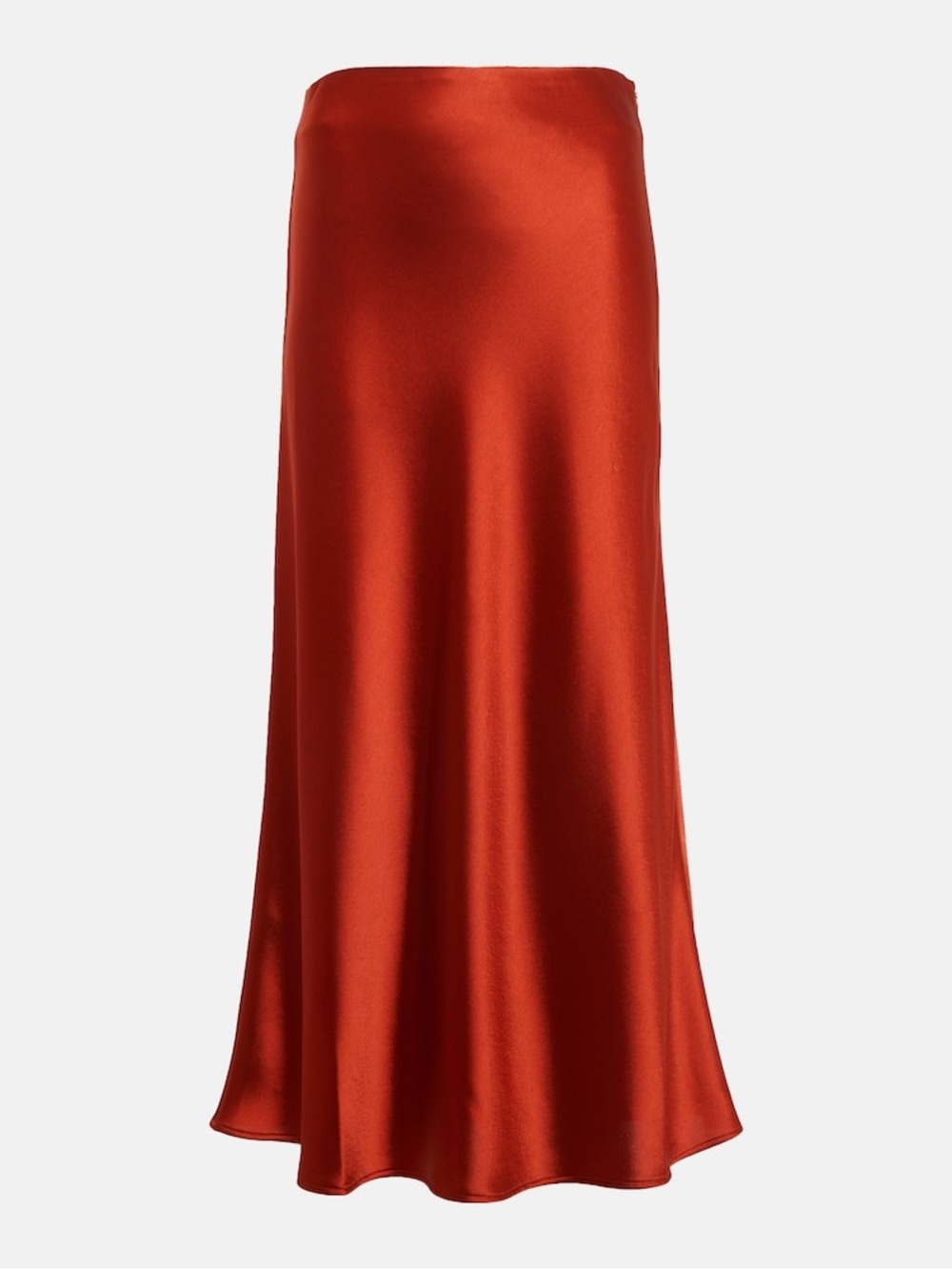 NWT Glam Satin Slip Skirt in Burnt Orange Large, Banded Waist - Picture 2 of 9